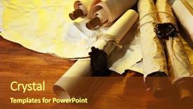  Presentation with ancient scroll paper - Cool new presentation theme with old scrolls on brown paper backdrop and a tawny brown colored foreground