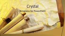  Presentation with ancient scroll paper - Colorful slide deck enhanced with old scrolls on brown paper backdrop and a  colored foreground