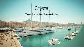  Presentation with sea port - PPT theme enhanced with old sea-port of marseille background and a  colored foreground
