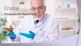  Presentation with archaeologist - Slide set enhanced with old-senior-archaeologist-working background and a lemonade colored foreground