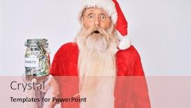 Presentation with charity - Audience pleasing slides consisting of old-senior-man-wearing-santa backdrop and a coral colored foreground