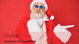  Presentation with old man - Presentation design consisting of old-senior-man-wearing-santa background and a red colored foreground