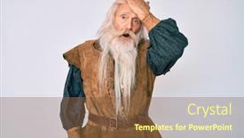  Presentation with long hair man - Slide set consisting of old-senior-man-with-grey background and a tawny brown colored foreground