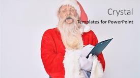  Presentation with long hair man - Cool new slide set with old-senior-man-with-grey backdrop and a light gray colored foreground