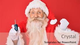  Presentation with old car - PPT theme enhanced with old-senior-man-with-grey background and a coral colored foreground