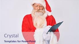  Presentation with long hair man - Presentation having old-senior-man-with-grey background and a sky blue colored foreground