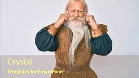  Presentation with traditional music - Beautiful theme featuring old-senior-man-with-grey backdrop and a tawny brown colored foreground