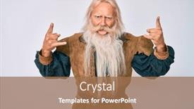  Presentation with traditional music - Audience pleasing PPT layouts consisting of old-senior-man-with-grey backdrop and a coral colored foreground