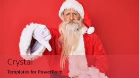  Presentation with long hair man - Amazing slide deck having old-senior-man-with-grey backdrop and a red colored foreground