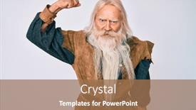  Presentation with long hair man - Cool new presentation theme with old-senior-man-with-grey backdrop and a coral colored foreground