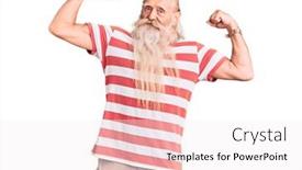  Presentation with senior fitness - Beautiful PPT layouts featuring old-senior-man-with-grey backdrop and a sky blue colored foreground