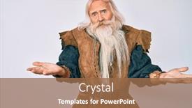  Presentation with long hair man - Colorful theme enhanced with old-senior-man-with-grey backdrop and a coral colored foreground