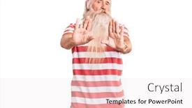  Presentation with forbidden - Audience pleasing PPT layouts consisting of old-senior-man-with-grey backdrop and a sky blue colored foreground