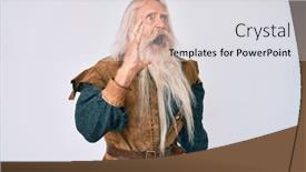  Presentation with werry old man and gis music - Audience pleasing theme consisting of old-senior-man-with-grey backdrop and a light gray colored foreground
