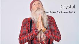  Presentation with wool - Beautiful theme featuring old-senior-man-with-grey backdrop and a light gray colored foreground