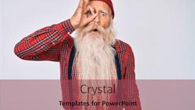  Presentation with wool - Theme having old-senior-man-with-grey background and a violet colored foreground