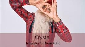  Presentation with long hair man - Cool new theme with old-senior-man-with-grey backdrop and a violet colored foreground