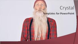  Presentation with wool - Amazing presentation design having old-senior-man-with-grey backdrop and a light gray colored foreground