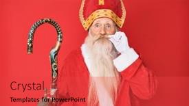  Presentation with long hair man - Presentation theme featuring old-senior-man-with-grey background and a red colored foreground