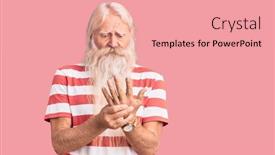  Presentation with long hair man - Audience pleasing theme consisting of old-senior-man-with-grey backdrop and a coral colored foreground