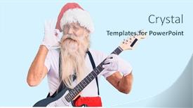  Presentation with electric guitar - PPT theme enhanced with old-senior-man-with-grey background and a sky blue colored foreground