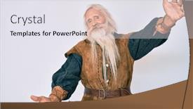  Presentation with hug - Presentation design with old-senior-man-with-grey background and a sky blue colored foreground