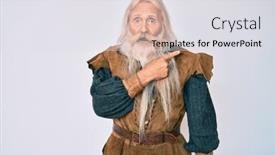  Presentation with long hair man - Audience pleasing slide deck consisting of old-senior-man-with-grey backdrop and a light gray colored foreground