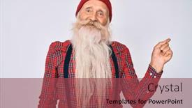  Presentation with wool - PPT theme enhanced with old-senior-man-with-grey background and a violet colored foreground