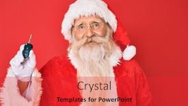  Presentation with old car - Slide deck with old-senior-man-with-grey background and a red colored foreground