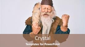  Presentation with long hair man - Beautiful slide deck featuring old-senior-man-with-grey backdrop and a tawny brown colored foreground