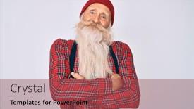  Presentation with wool - Colorful PPT theme enhanced with old-senior-man-with-grey backdrop and a violet colored foreground