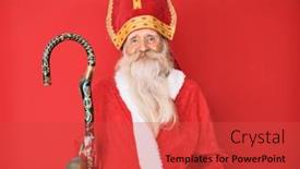  Presentation with long hair man - Slide set consisting of old-senior-man-with-grey background and a red colored foreground