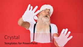  Presentation with panic - Slide set featuring old-senior-man-with-grey background and a red colored foreground