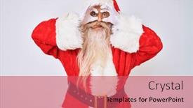  Presentation with long hair man - Slide set with old-senior-man-with-grey background and a red colored foreground