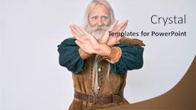  Presentation with long hair man - Amazing PPT theme having old-senior-man-with-grey backdrop and a light gray colored foreground