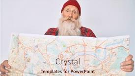  Presentation with city map - Presentation theme with old-senior-man-with-grey background and a lemonade colored foreground