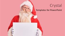  Presentation with long hair man - Presentation theme with old-senior-man-with-grey background and a coral colored foreground