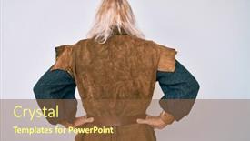  Presentation with long hair man - Colorful presentation design enhanced with old-senior-man-with-grey backdrop and a tawny brown colored foreground