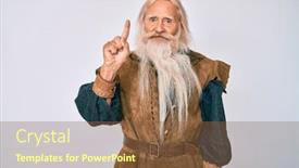  Presentation with long hair man - Amazing presentation design having old-senior-man-with-grey backdrop and a tawny brown colored foreground