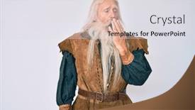  Presentation with sleepiness - Slide set with old-senior-man-with-grey background and a light gray colored foreground