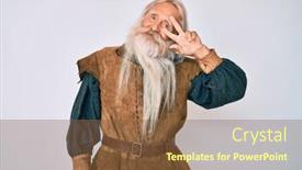  Presentation with uae old man - Colorful presentation design enhanced with old-senior-man-with-grey backdrop and a tawny brown colored foreground