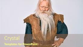  Presentation with long hair man - Presentation featuring old-senior-man-with-grey background and a tawny brown colored foreground