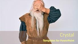  Presentation with old man and his music - Presentation with old-senior-man-with-grey background and a tawny brown colored foreground