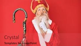  Presentation with saint - Presentation having old-senior-man-with-grey background and a red colored foreground