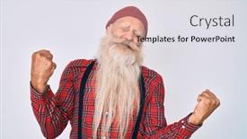  Presentation with wool - Audience pleasing PPT layouts consisting of old-senior-man-with-grey backdrop and a light gray colored foreground