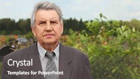  Presentation with cemetery - Slide set enhanced with old serious senior in grey background and a gray colored foreground