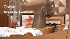  Presentation with sewing machine - Slide deck consisting of old sewing machine background and a tawny brown colored foreground