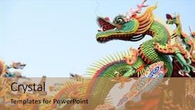  Presentation with dragon - Audience pleasing PPT layouts consisting of old shanghai - asian temple dragon backdrop and a coral colored foreground