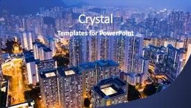  Presentation with hong kong - Slides featuring old shanghai night - top view of hong kong background and a teal colored foreground