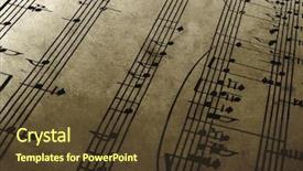 Presentation with old music sheet - Presentation having old sheet music background and a tawny brown colored foreground